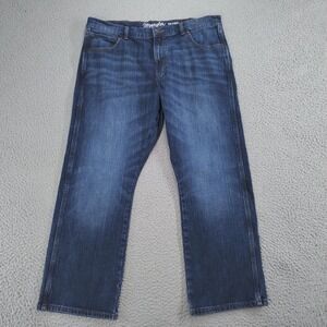Wrangler Jeans Mens 36x29 Blue Retro Relaxed Boot Cut Denim Stretch Casual